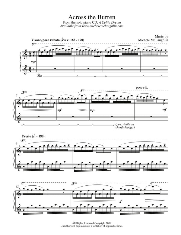 Across The Burren (PDF Sheet Music) - Michele McLaughlin Music