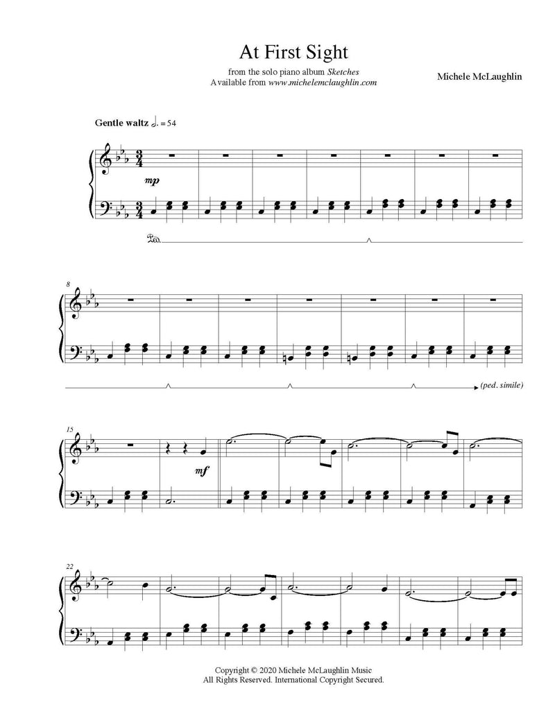 At First Sight (PDF Sheet Music) - Michele McLaughlin Music