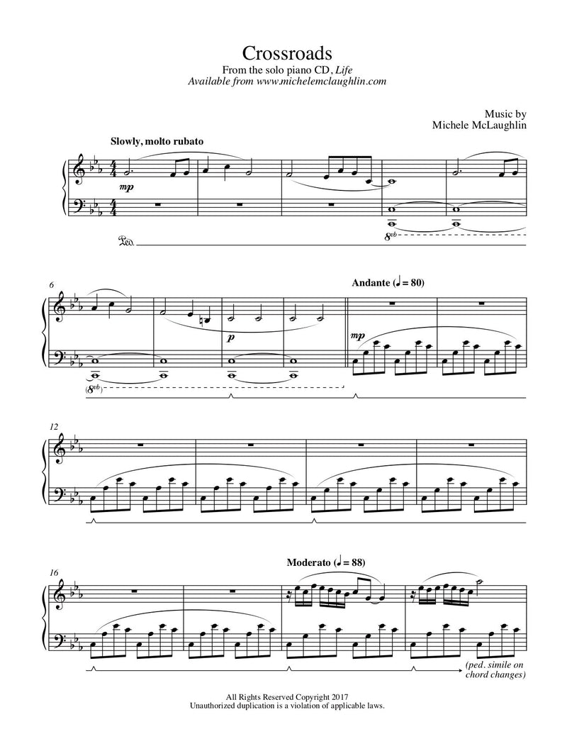 Crossroads (PDF Sheet Music) - Michele McLaughlin Music