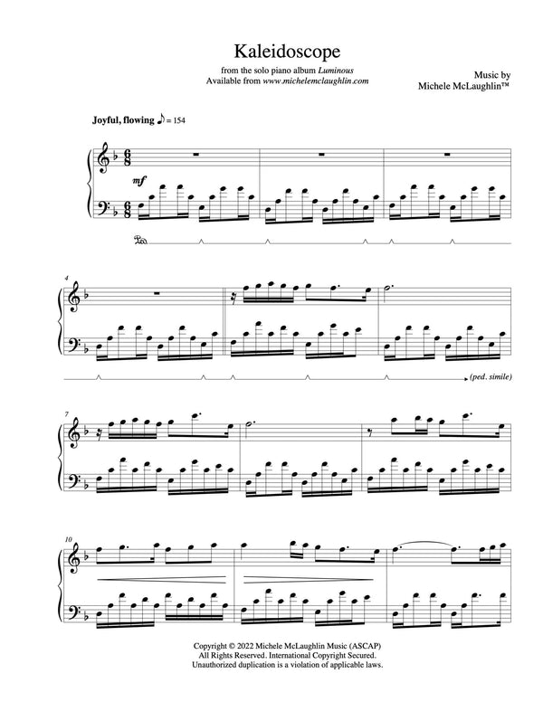Kaleidoscope (PDF Sheet Music) - Michele McLaughlin Music