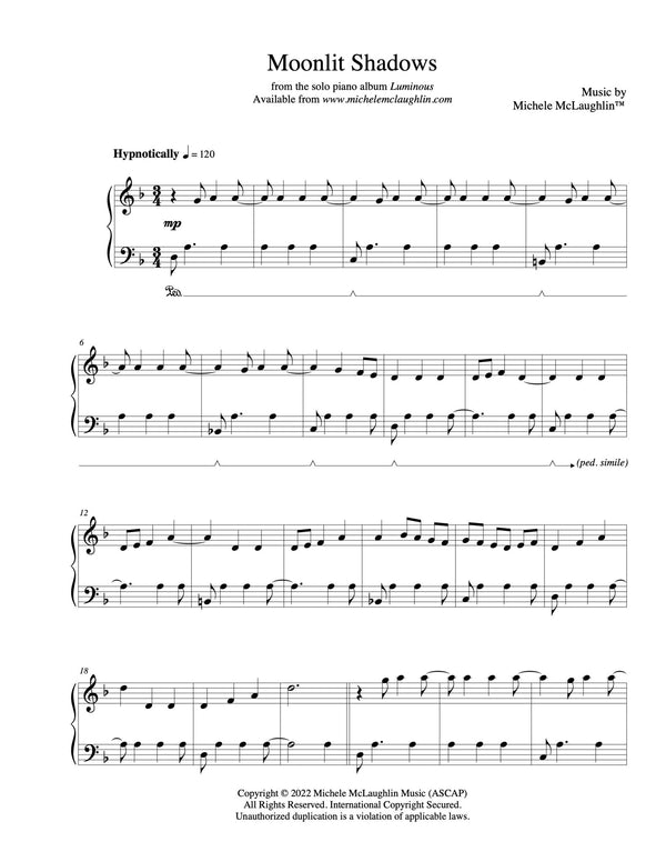 Moonlit Shadows (PDF Sheet Music) - Michele McLaughlin Music