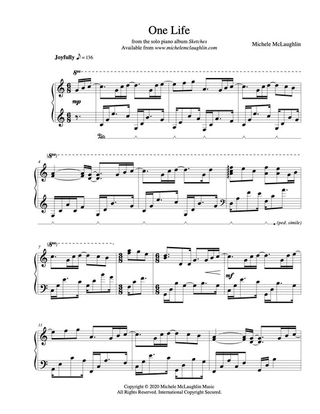 One Life (PDF Sheet Music) – Michele McLaughlin Music