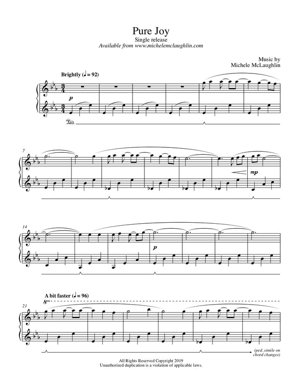Pure Joy (PDF Sheet Music) - Michele McLaughlin Music
