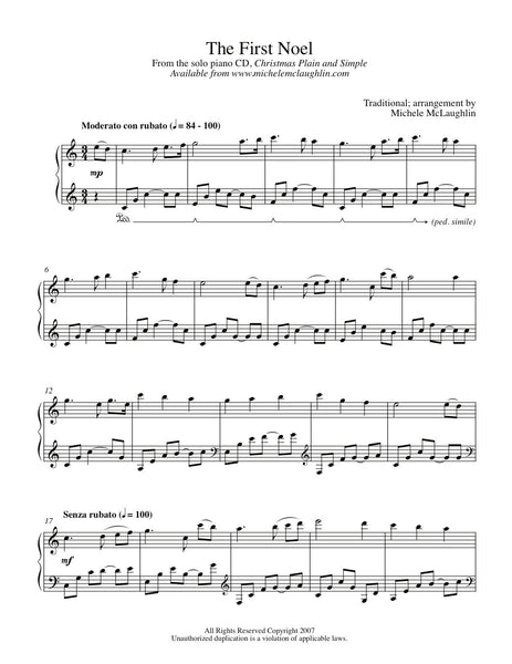 The First Noel (PDF Sheet Music) – Michele McLaughlin Music