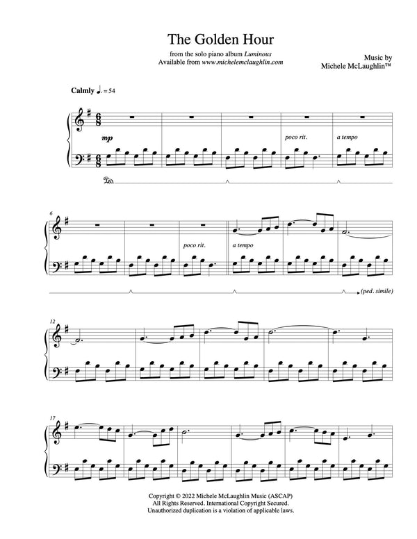 The Golden Hour (PDF Sheet Music) - Michele McLaughlin Music