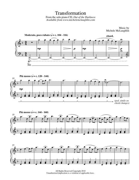 Transformation (PDF Sheet Music) – Michele McLaughlin Music