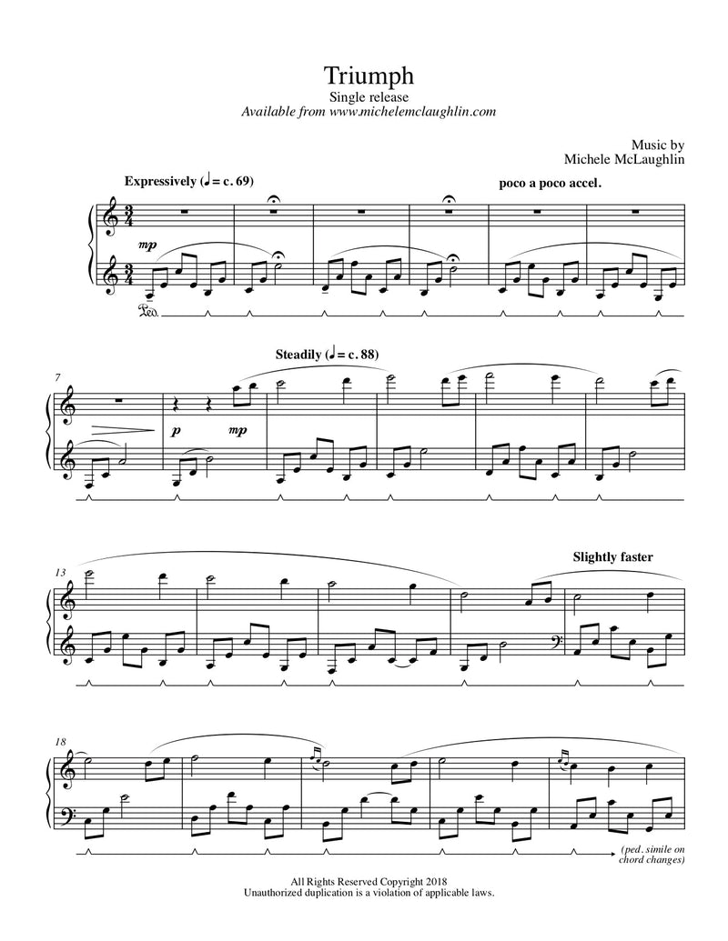 Triumph (PDF Sheet Music) - Michele McLaughlin Music
