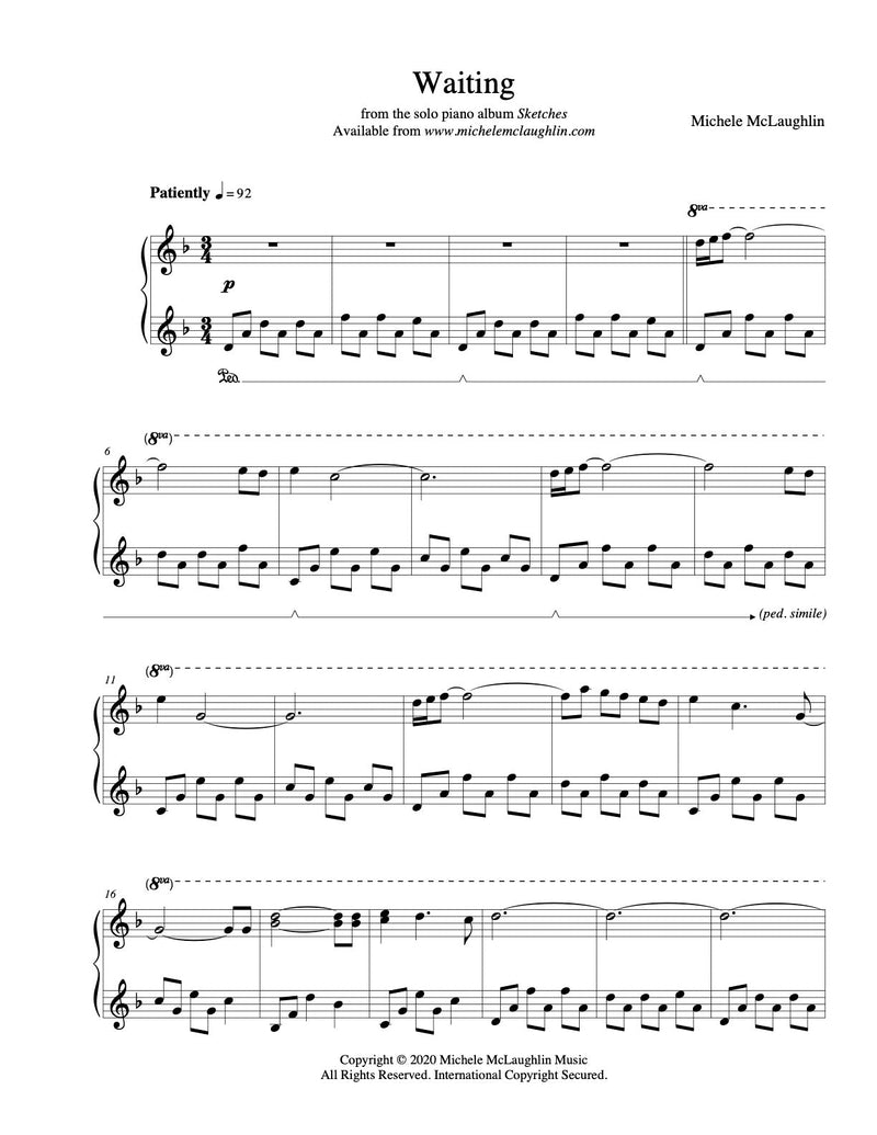 Waiting (PDF Sheet Music) - Michele McLaughlin Music