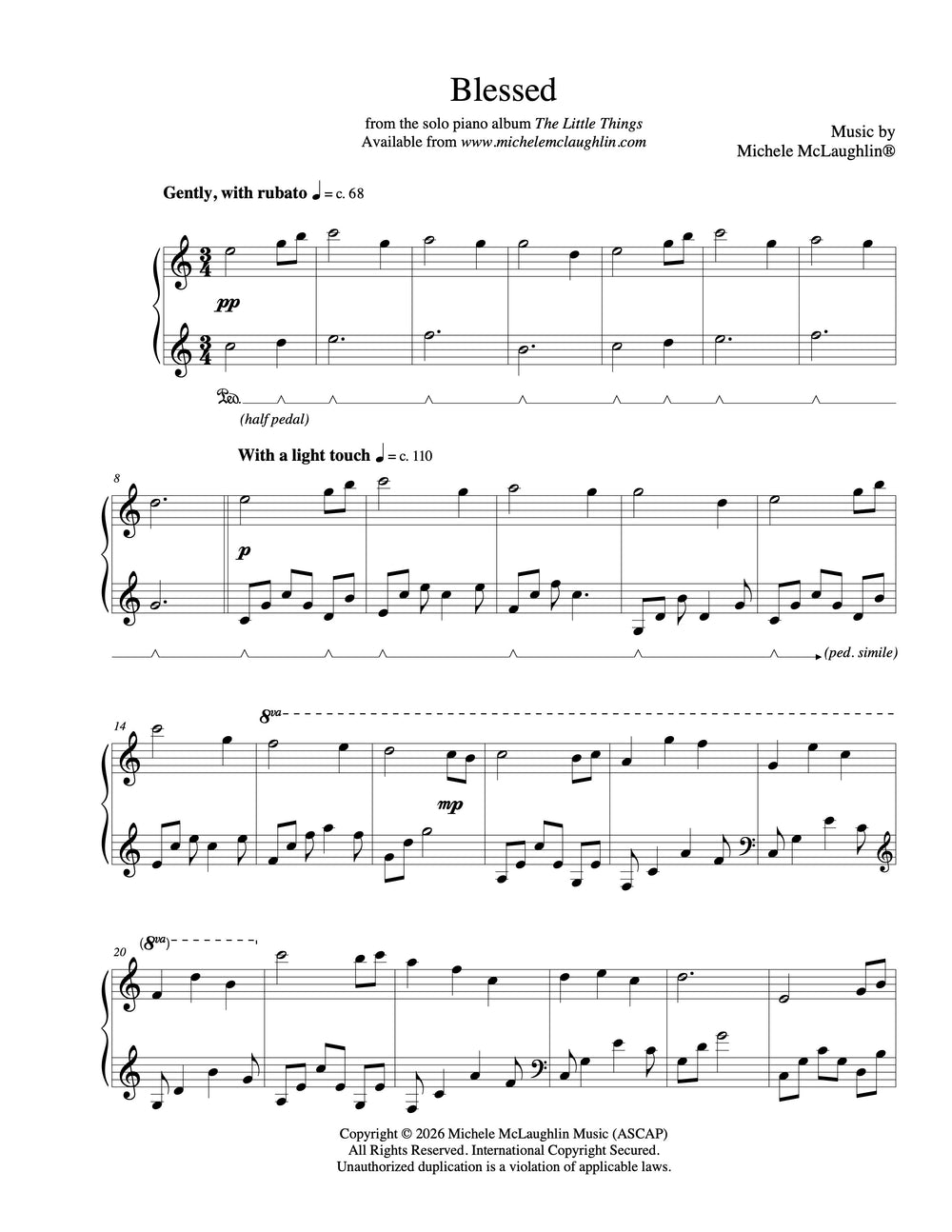 pedale simile Blessed (PDF Sheet Music)