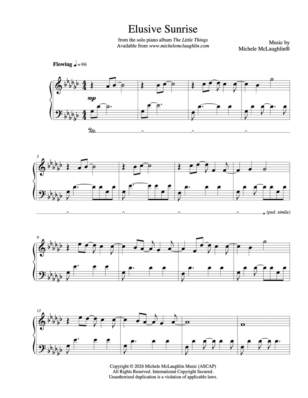 Elusive Sunrise (PDF Sheet Music) – Michele McLaughlin Music