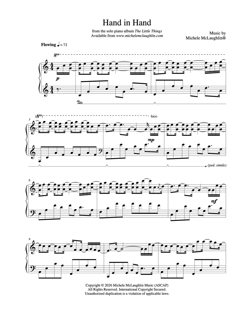 Hand In Hand (PDF Sheet Music) – Michele McLaughlin Music