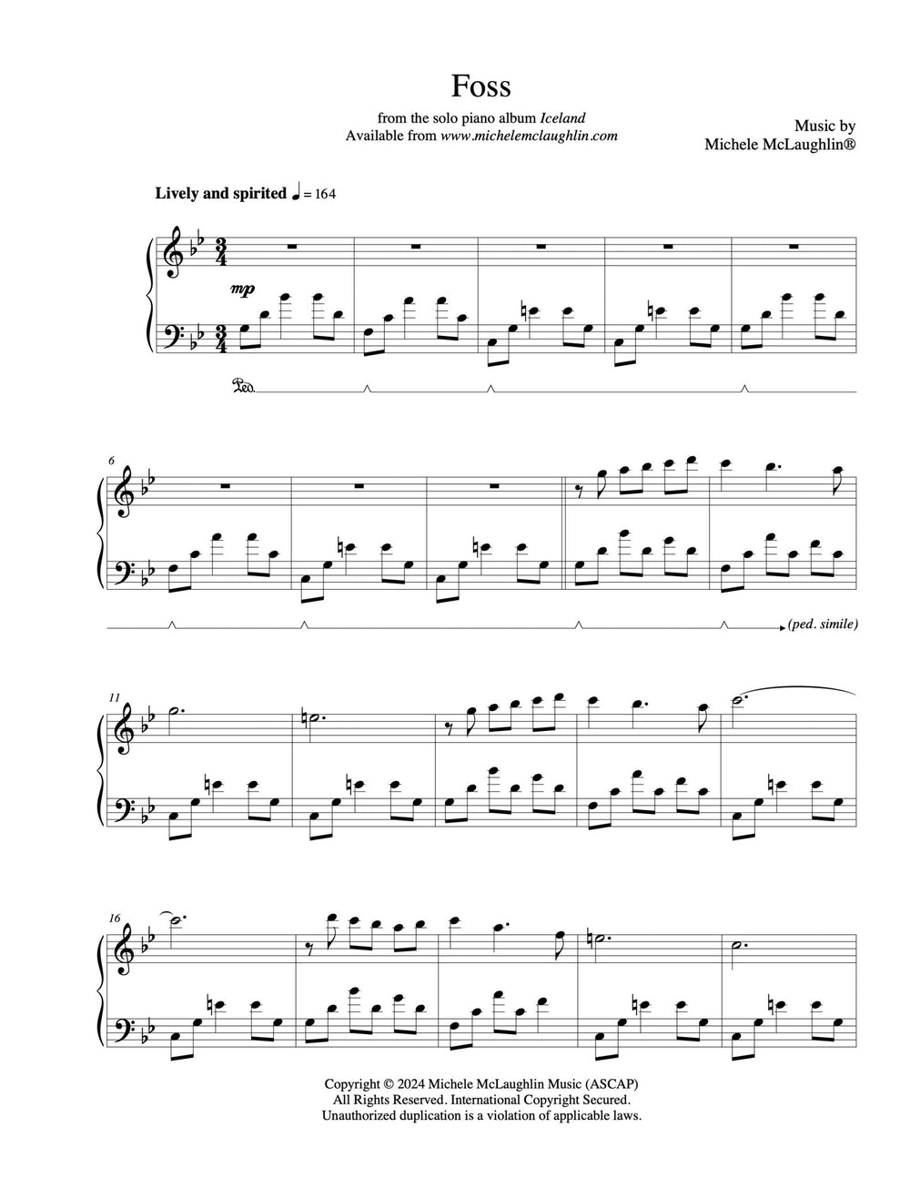 Foss (PDF Sheet Music) – Michele McLaughlin Music