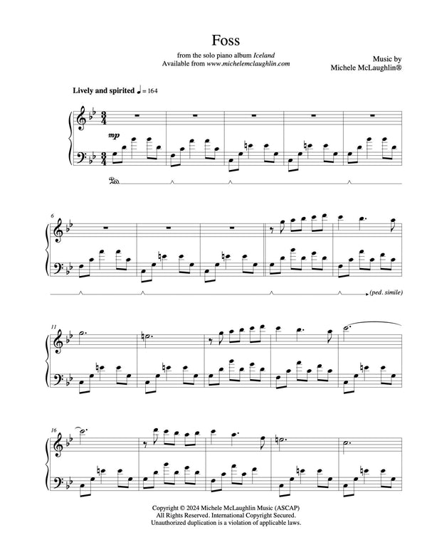 Foss (PDF Sheet Music) - Michele McLaughlin Music