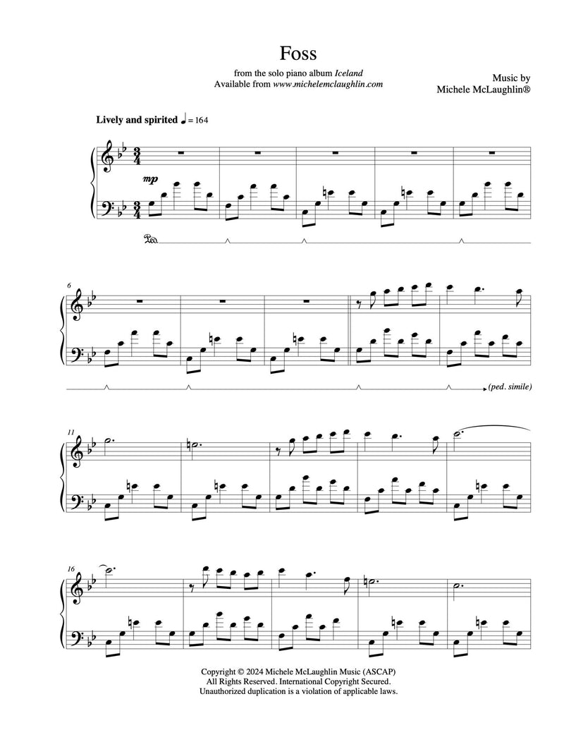 Foss (PDF Sheet Music) - Michele McLaughlin Music