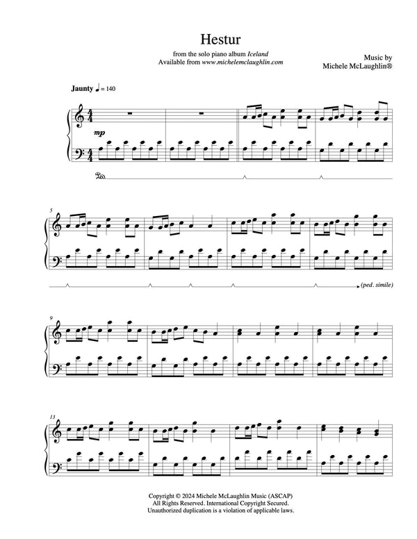 Hestur (PDF Sheet Music) - Michele McLaughlin Music