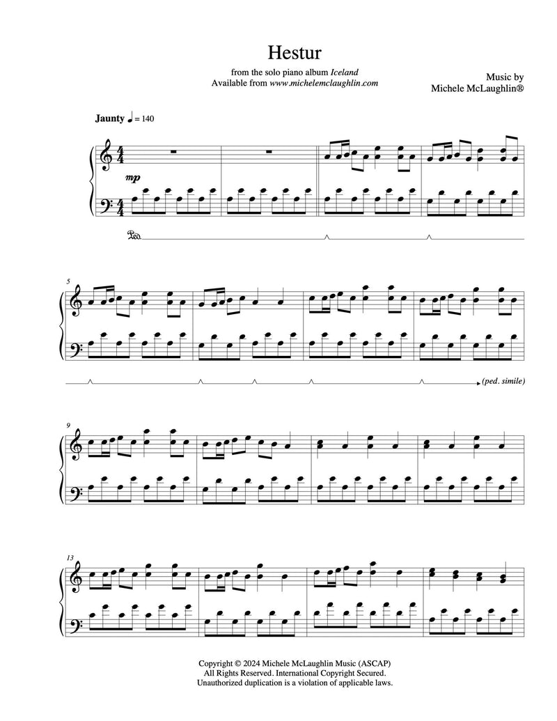 Hestur (PDF Sheet Music) - Michele McLaughlin Music