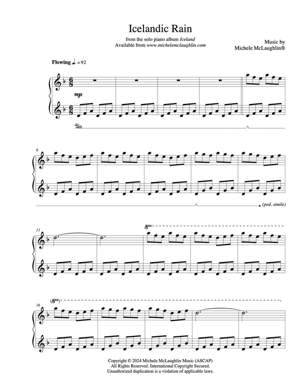 Icelandic Rain (PDF Sheet Music) - Michele McLaughlin Music