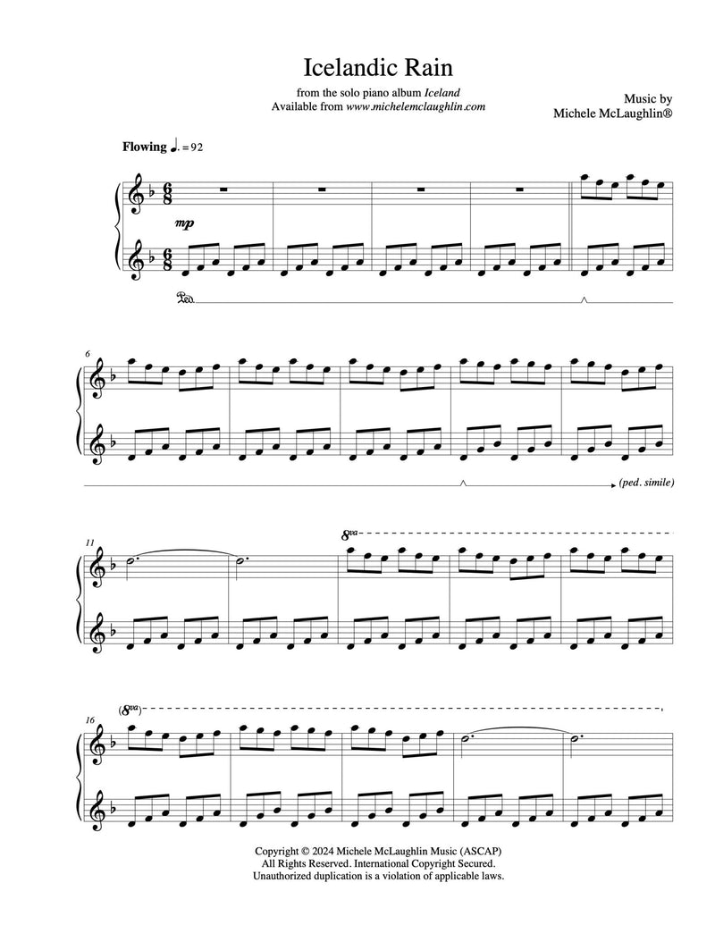 Icelandic Rain (PDF Sheet Music) - Michele McLaughlin Music