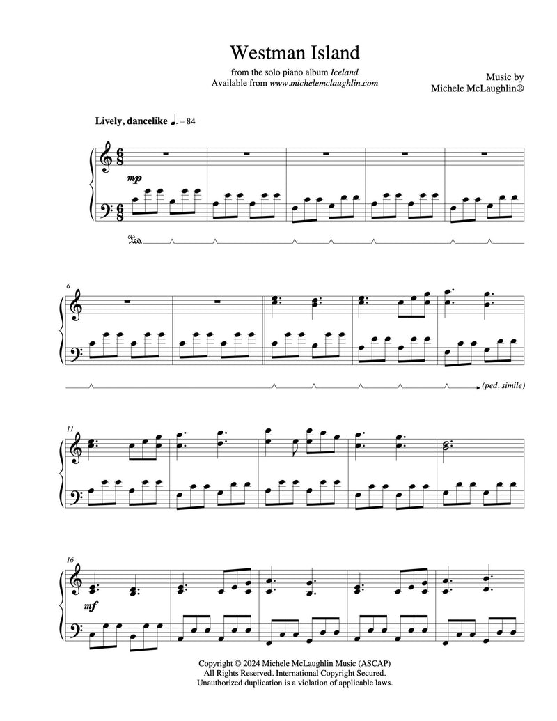 Westman Island (PDF Sheet Music) - Michele McLaughlin Music