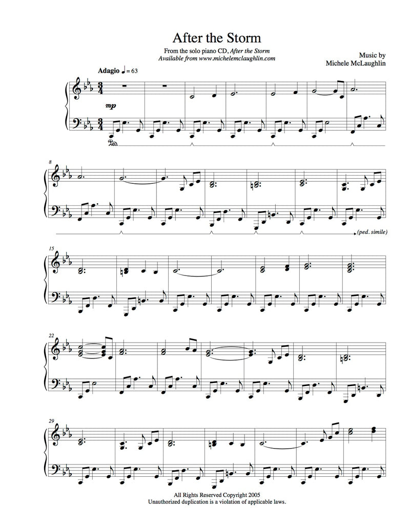 After The Storm (PDF Sheet Music) - Michele McLaughlin Music
