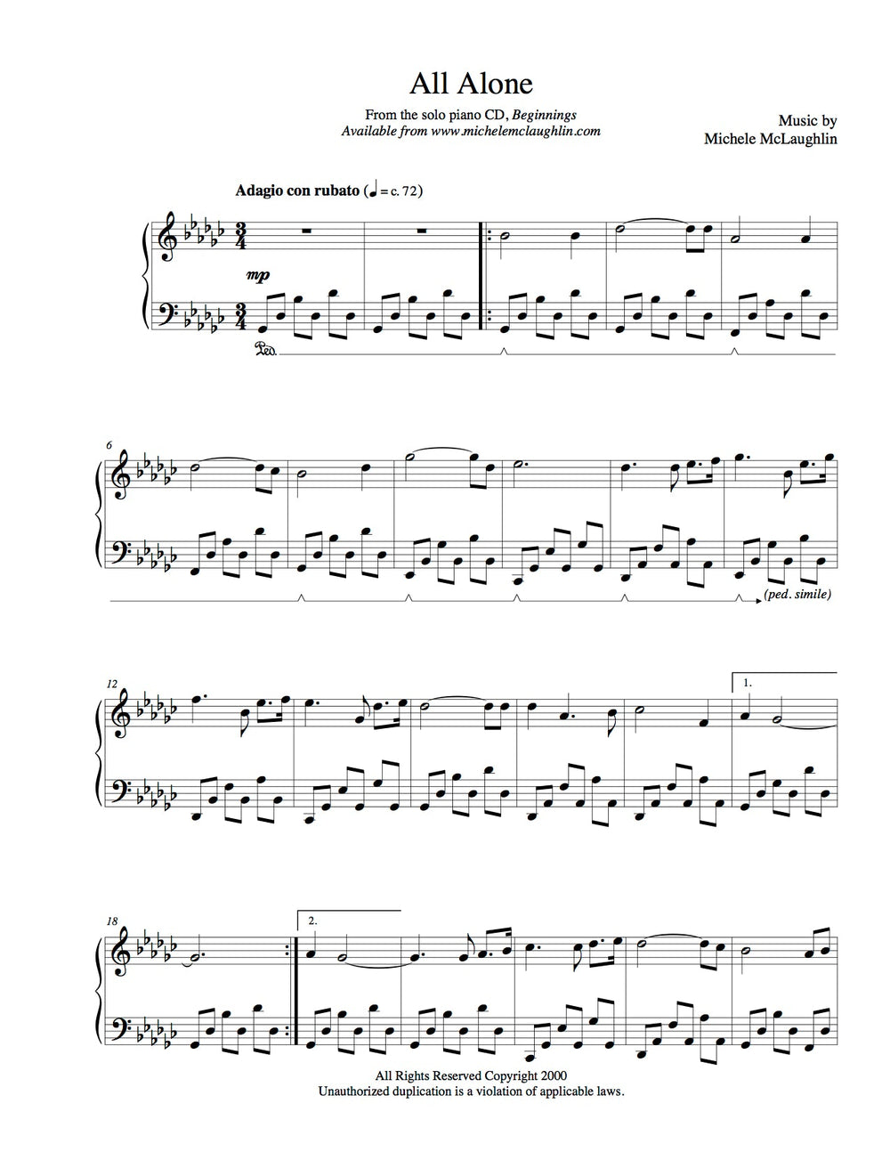 Just Above The Horizon (PDF Sheet Music) – Michele McLaughlin Music
