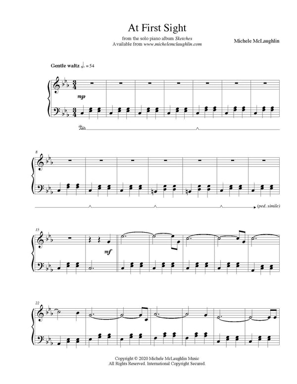 At First Sight (PDF Sheet Music) - Michele McLaughlin Music