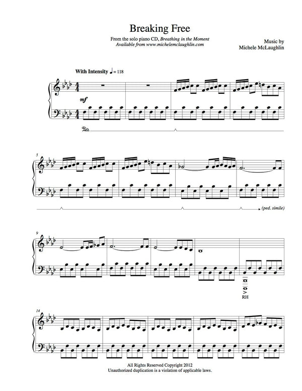 Breaking Free (PDF Sheet Music) - Michele McLaughlin Music