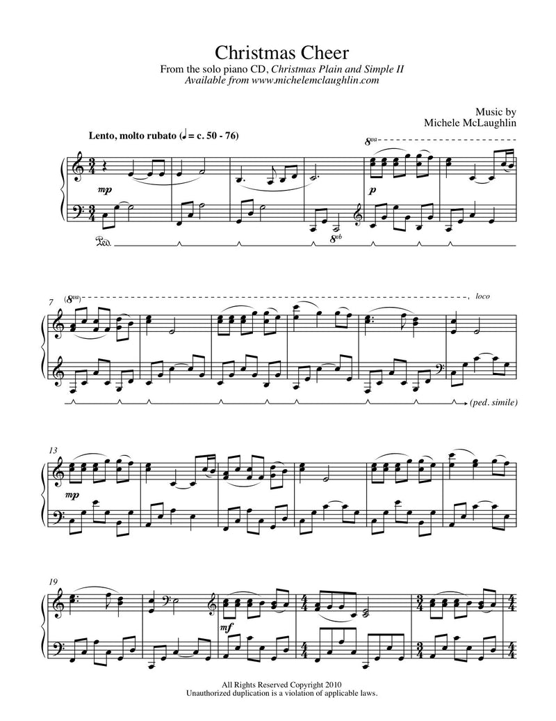 Christmas Cheer (PDF Sheet Music) - Michele McLaughlin Music