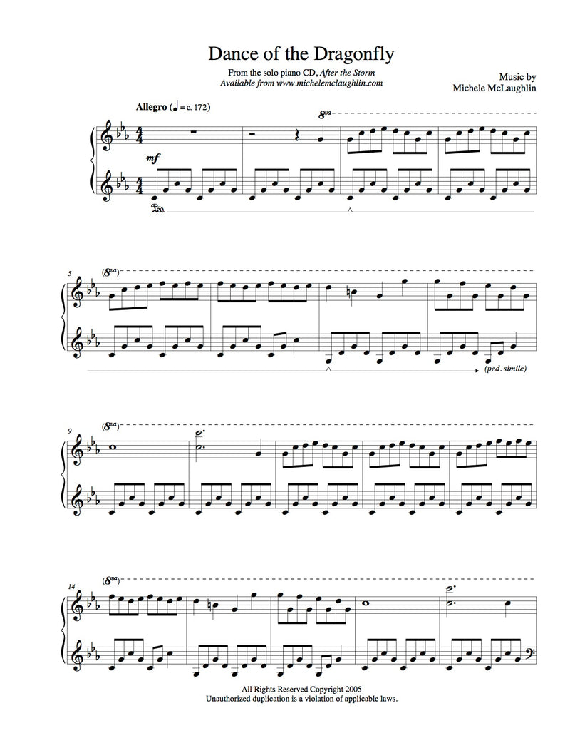 Dance Of The Dragonfly (PDF Sheet Music) - Michele McLaughlin Music