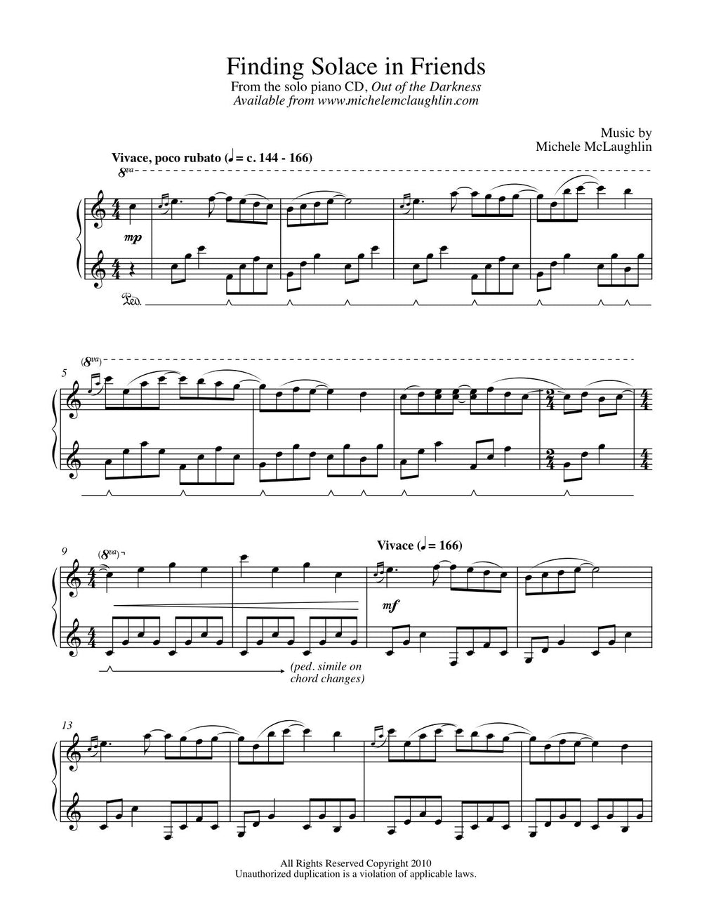 Finding Solace In Friends (PDF Sheet Music) – Michele McLaughlin Music