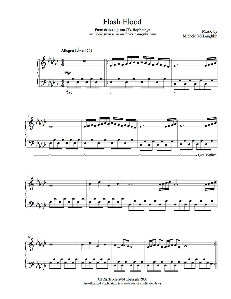 Flash Flood (PDF Sheet Music) - Michele McLaughlin Music