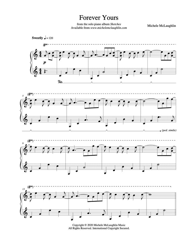 Forever Yours (PDF Sheet Music) - Michele McLaughlin Music