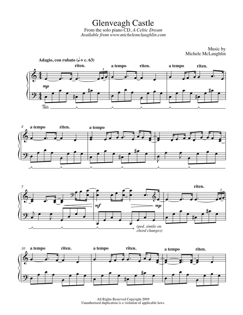 Glenveagh Castle (PDF Sheet Music) - Michele McLaughlin Music