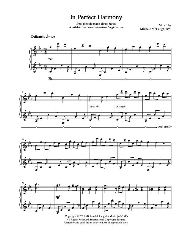 In Perfect Harmony (PDF Sheet Music) - Michele McLaughlin Music