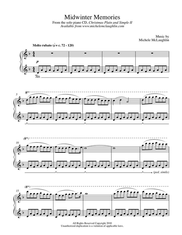 Midwinter Memories (PDF Sheet Music) - Michele McLaughlin Music