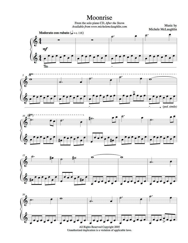 Moonrise (PDF Sheet Music) - Michele McLaughlin Music