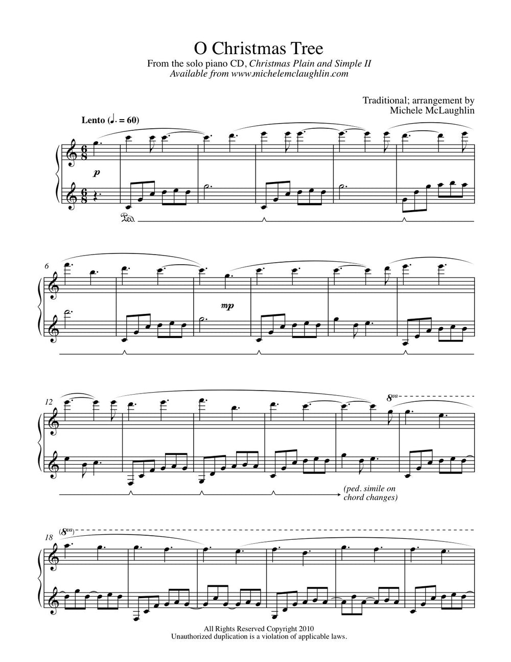 O Christmas Tree (PDF Sheet Music) – Michele McLaughlin Music
