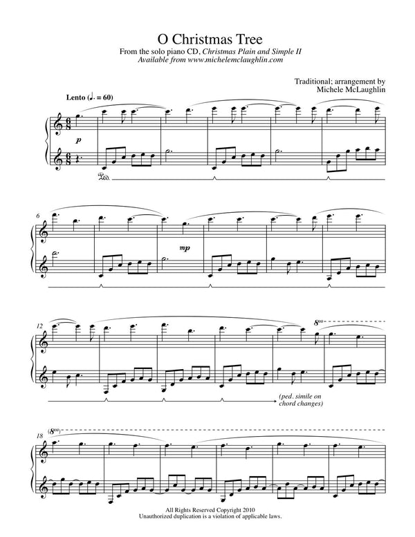 O Christmas Tree (PDF Sheet Music) - Michele McLaughlin Music