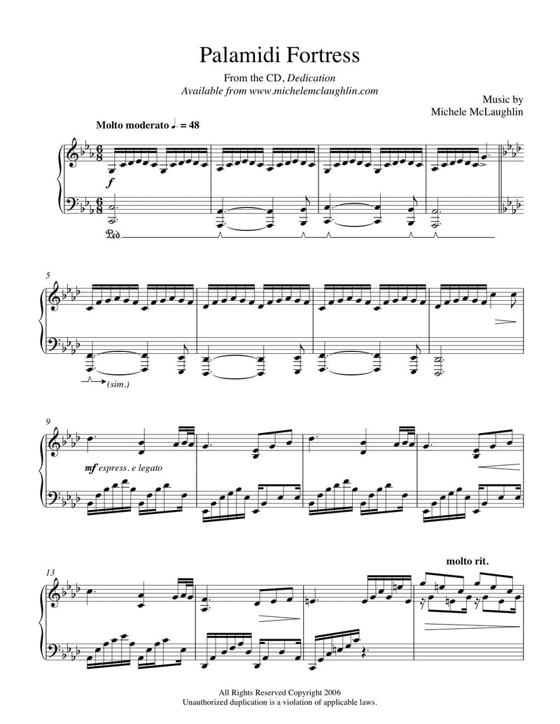 Palamidi Fortress (PDF Sheet Music) - Michele McLaughlin Music