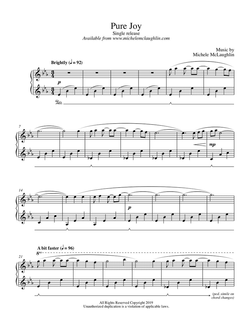 Pure Joy (PDF Sheet Music) - Michele McLaughlin Music