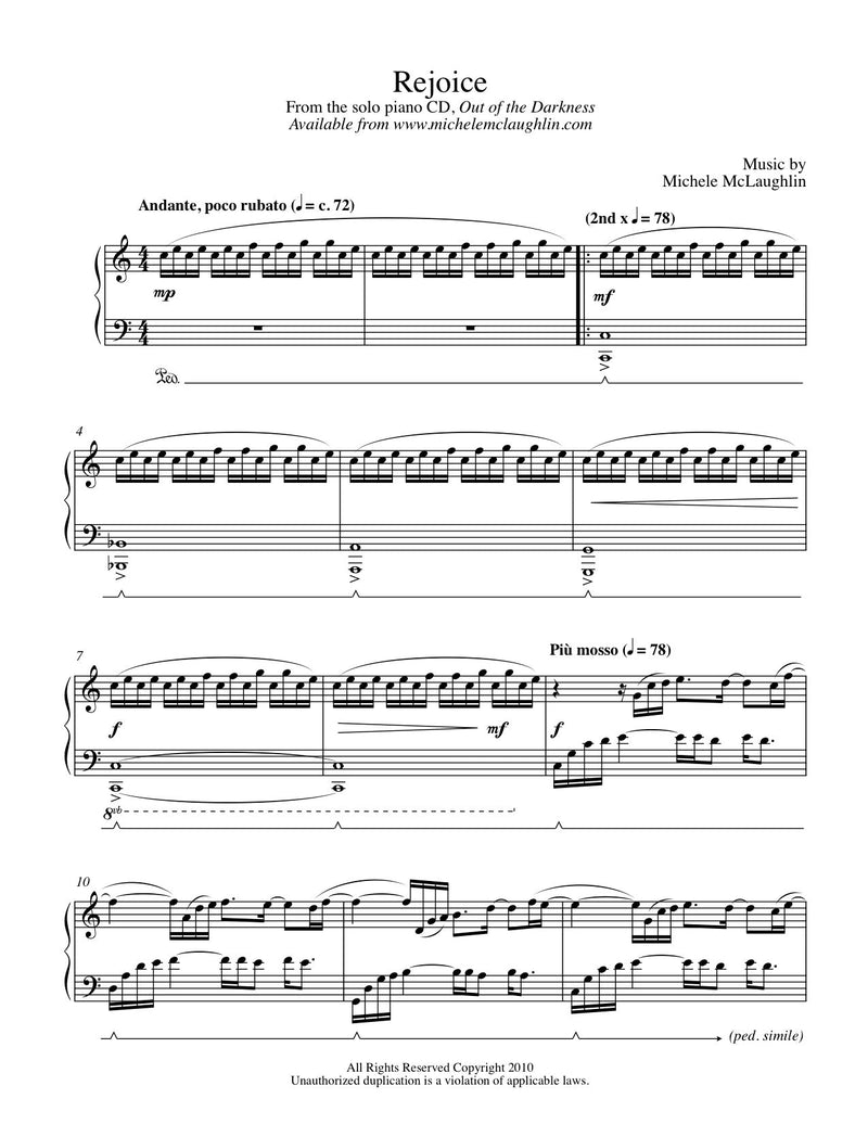 Rejoice (PDF Sheet Music) - Michele McLaughlin Music