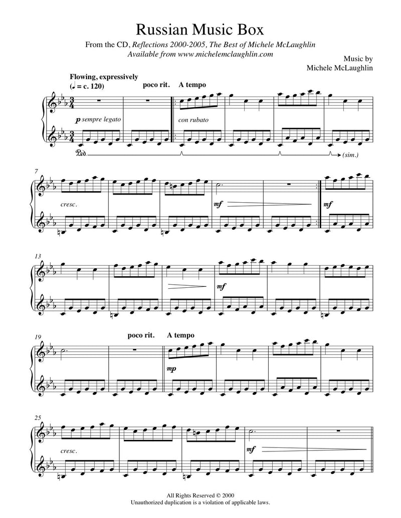 Russian Music Box (PDF Sheet Music) - Michele McLaughlin Music