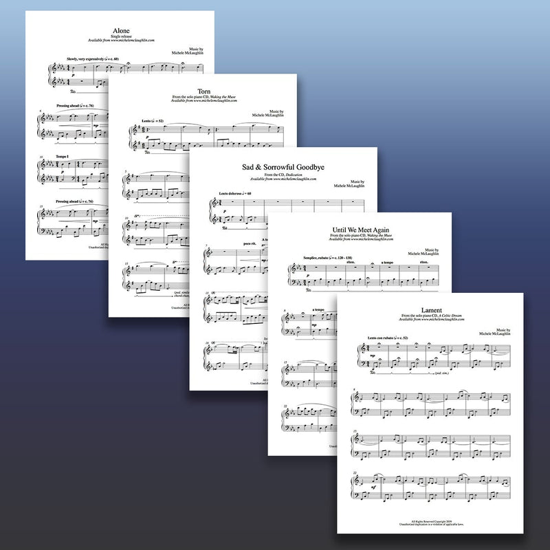 Sad Sheet Music Bundle (Intermediate) - Michele McLaughlin Music