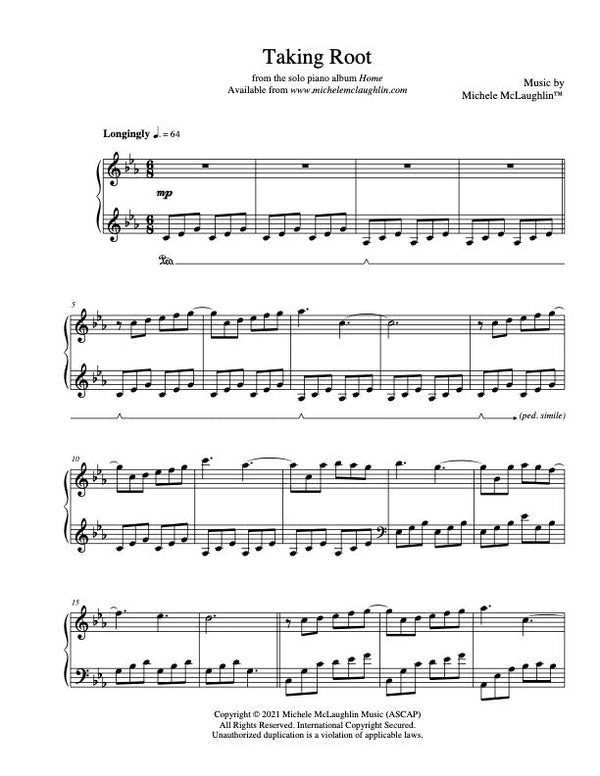 Taking Root (PDF Sheet Music) - Michele McLaughlin Music