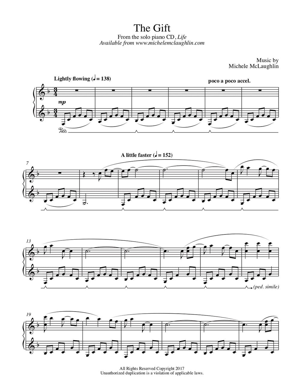 The Gift (PDF Sheet Music) – Michele McLaughlin Music