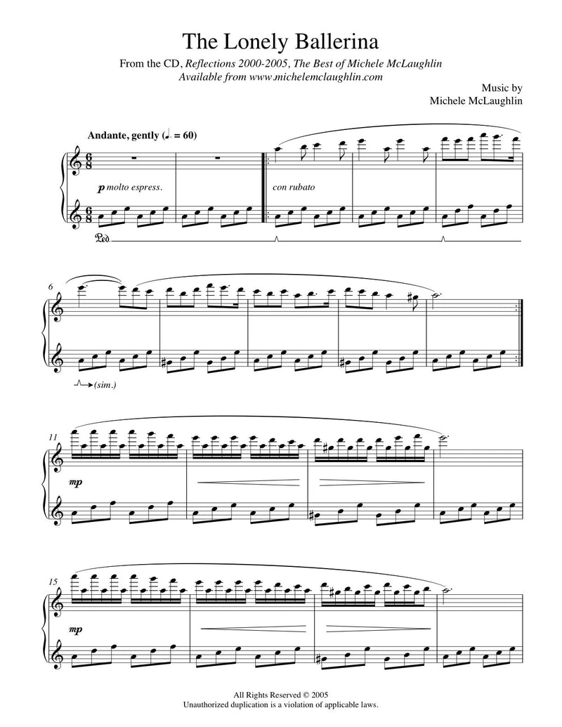 The Lonely Ballerina (PDF Sheet Music) - Michele McLaughlin Music