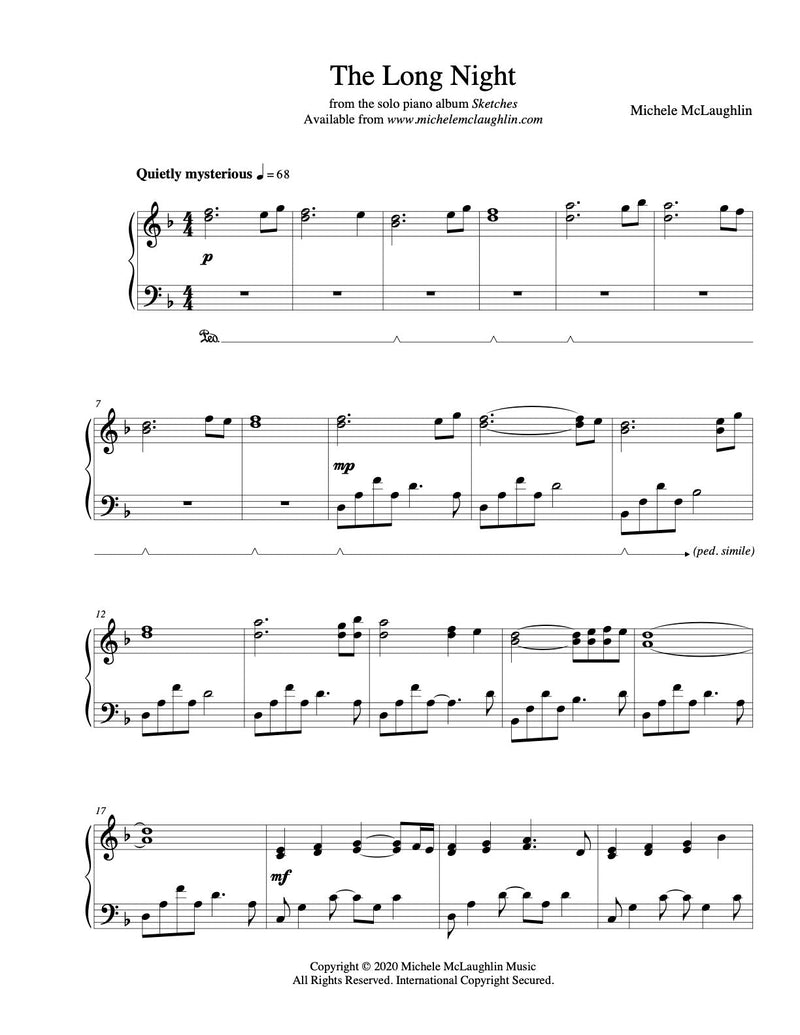 The Long Night (PDF Sheet Music) - Michele McLaughlin Music