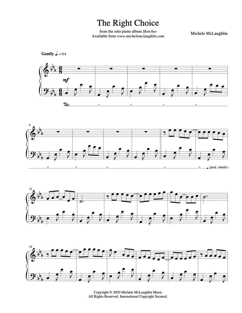 The Right Choice (PDF Sheet Music) - Michele McLaughlin Music