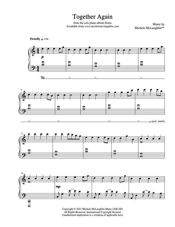 Together Again (PDF Sheet Music) - Michele McLaughlin Music