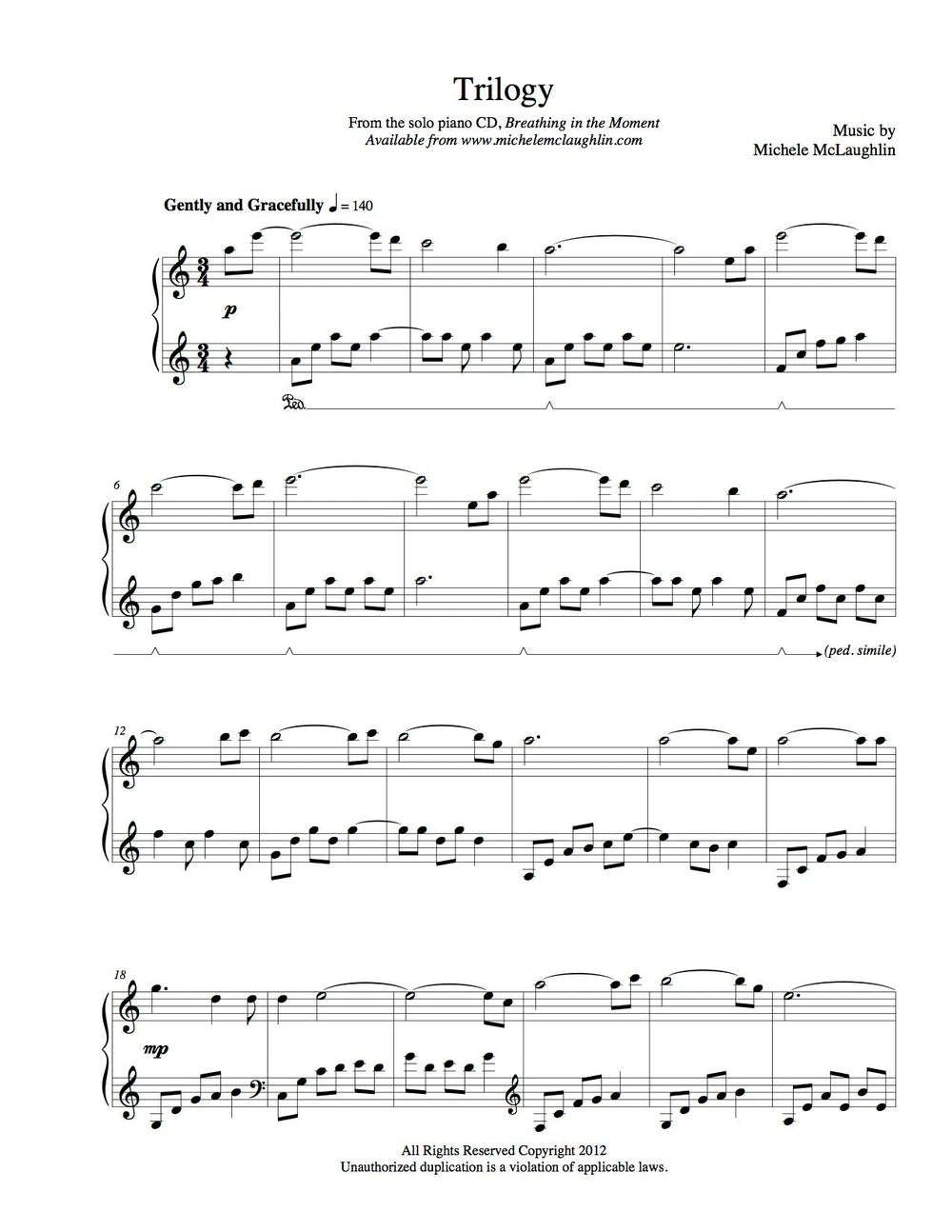 Trilogy (PDF Sheet Music) – Michele McLaughlin Music